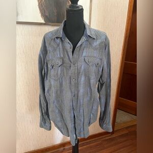 Casual Gray Button-Down Shirt for Men